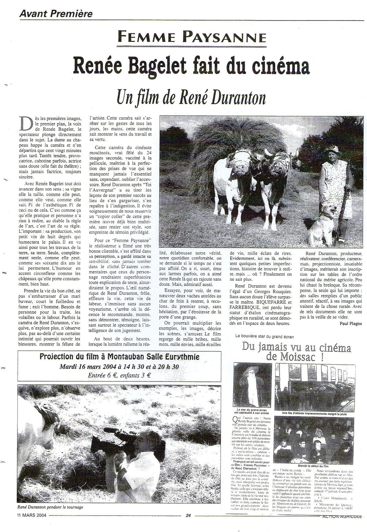 Article de presse Femme Paysanne