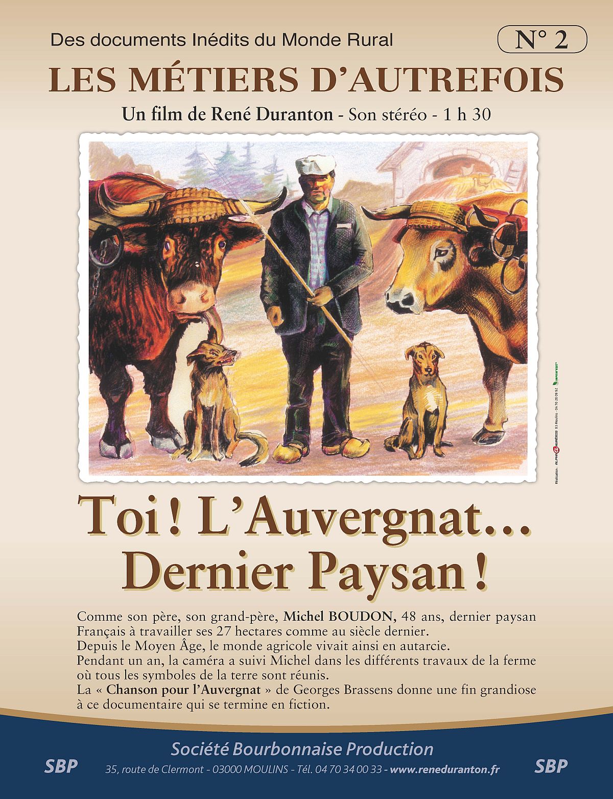Affiche "Toi l'Auvergnat dernier paysan"